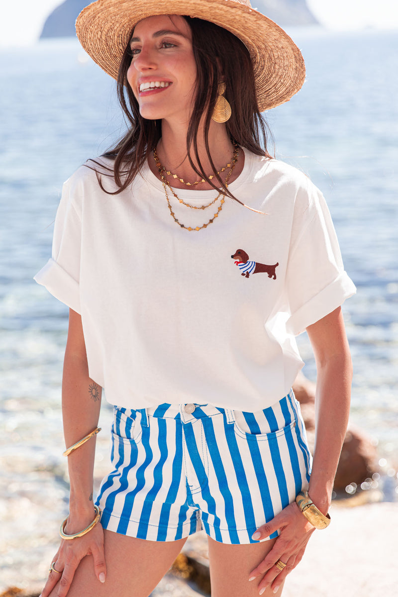 CONRAD Bleu Roi - Mini Short Rayé