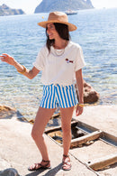 CONRAD Bleu Roi - Mini Short Rayé