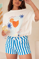 CONRAD Bleu Roi - Mini Short Rayé