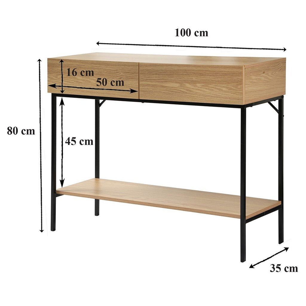 Tessa - Console 2 Tiroirs - Bois