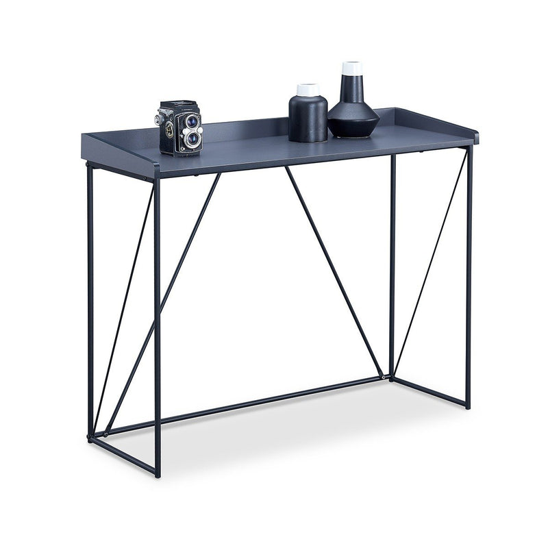 Console Structure Noir Avec Plateau - Walter - Gris Anthracite