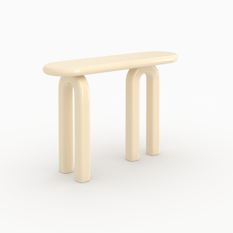Console Opale laquée blanche en MDF, 120 cm
