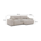 Constance - Sofá Rinconero Reversible - Con Arcón - 4 Plazas - Tela - Beige