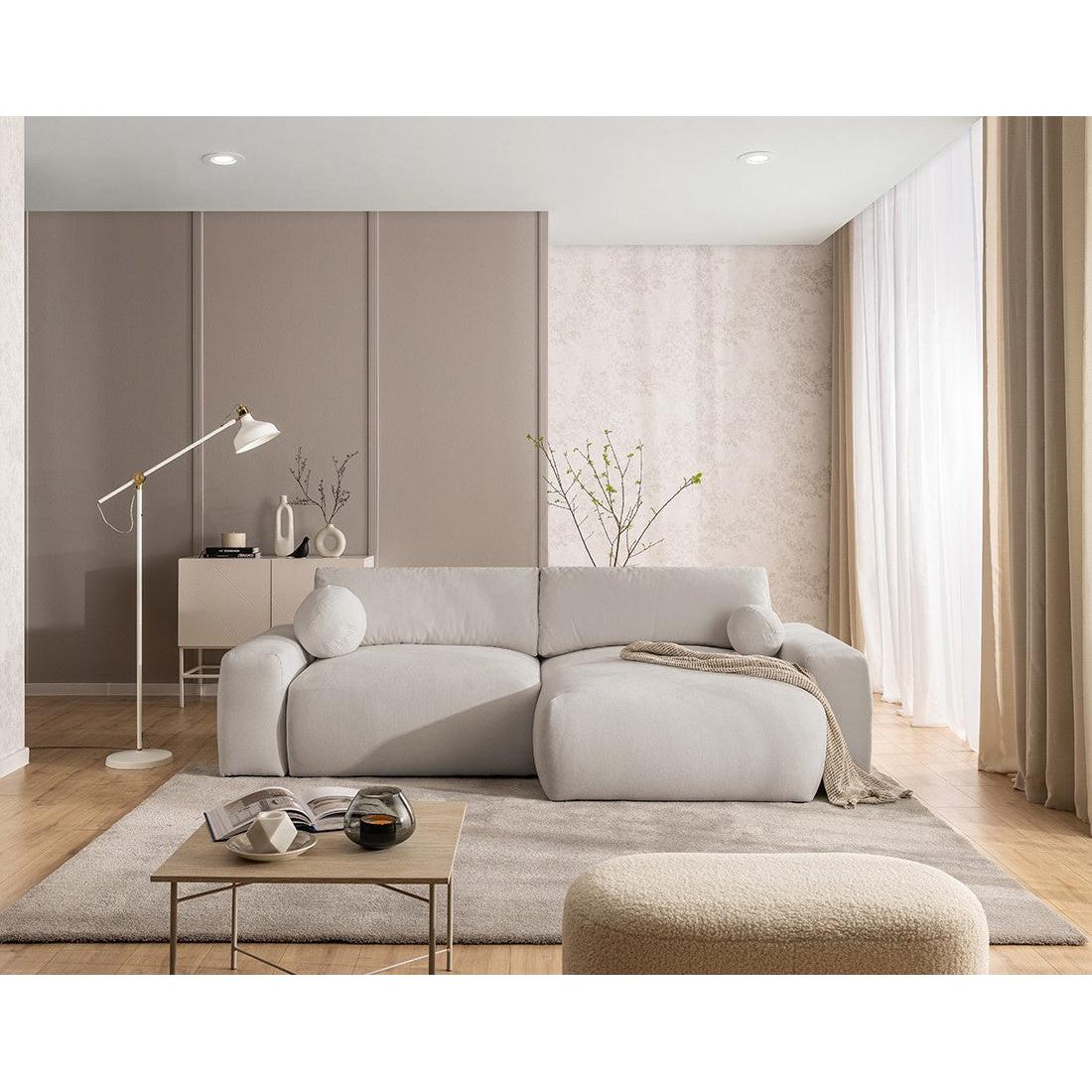 Constance - Sofá Rinconero Reversible - Con Arcón - 4 Plazas - Tela - Beige