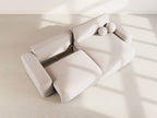Constance - Reversible 4-Seater Corner Sofa Bed with Storage - Quilted Velvet - Beige