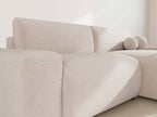 Constance - Reversible 4-Seater Corner Sofa Bed with Storage - Quilted Velvet - Beige