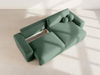 Constance - Reversible 4-Seater Corner Sofa Bed with Storage - Embossed Velvet - Green