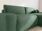 Constance - Reversible 4-Seater Corner Sofa Bed with Storage - Embossed Velvet - Green