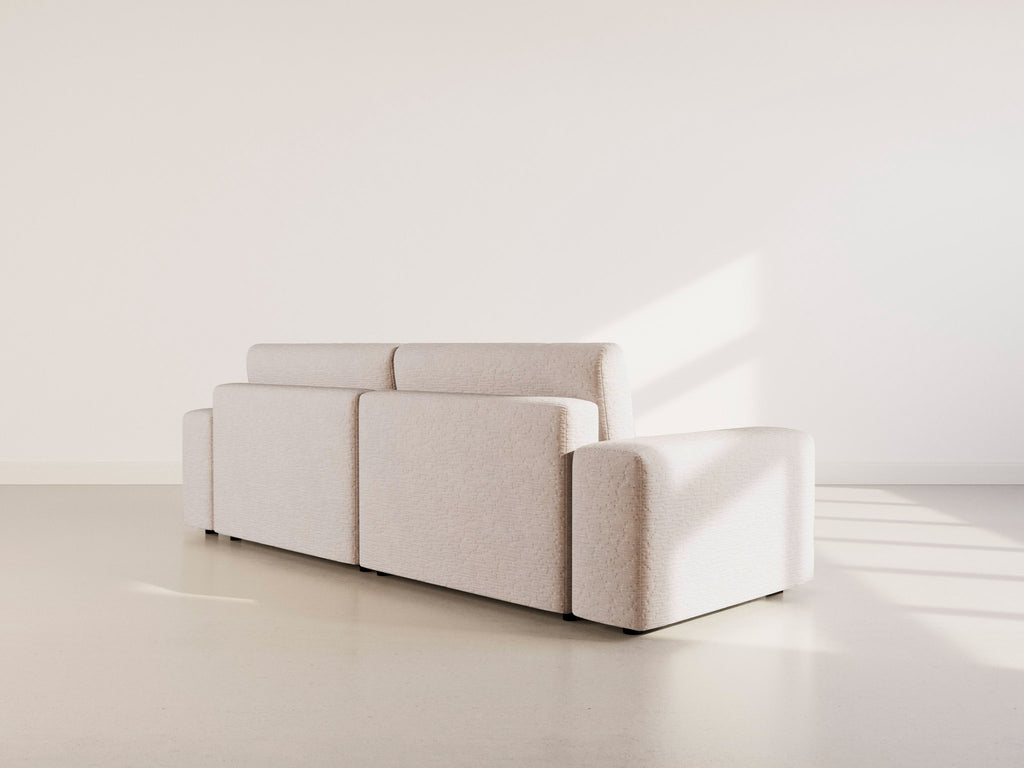 Constance - Reversible 4-Seater Corner Sofa Bed with Storage - Quilted Velvet - Beige