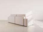 Constance - Reversible 4-Seater Corner Sofa Bed with Storage - Quilted Velvet - Beige