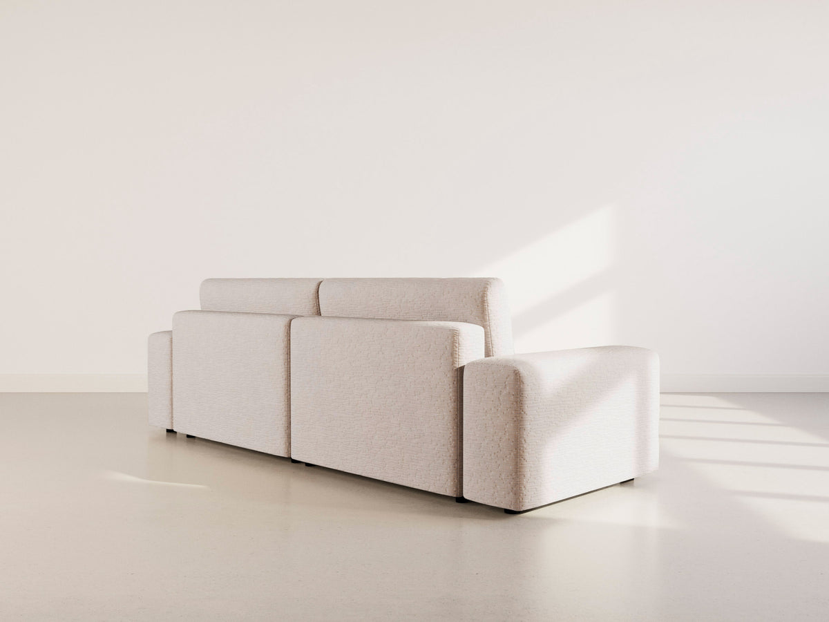 Constance - Reversible 4-Seater Corner Sofa Bed with Storage - Quilted Velvet - Beige