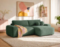Constance - Reversible 4-Seater Corner Sofa Bed with Storage - Embossed Velvet - Green