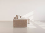 Constance - Reversible 4-Seater Corner Sofa Bed with Storage - Quilted Velvet - Beige