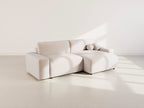 Constance - Reversible 4-Seater Corner Sofa Bed with Storage - Quilted Velvet - Beige