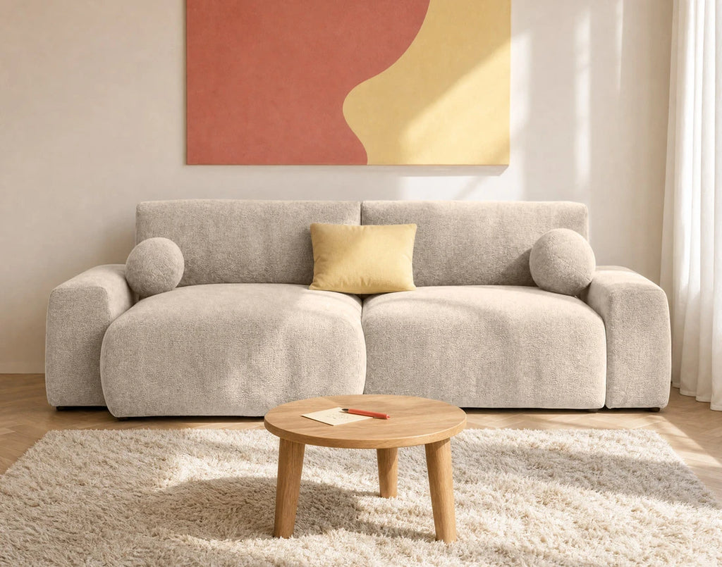 Constance - Reversible Corner Sofa - With Storage - 4-Seater - Velvet - Beige