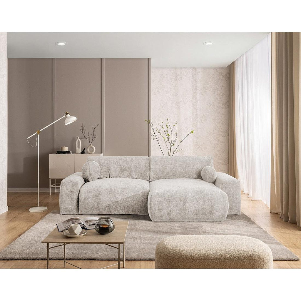 Constance - Sofá Rinconero Reversible - Con Arcón - 4 Plazas - Terciopelo - Beige