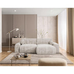 Constance - Sofá Rinconero Reversible - Con Arcón - 4 Plazas - Terciopelo - Beige