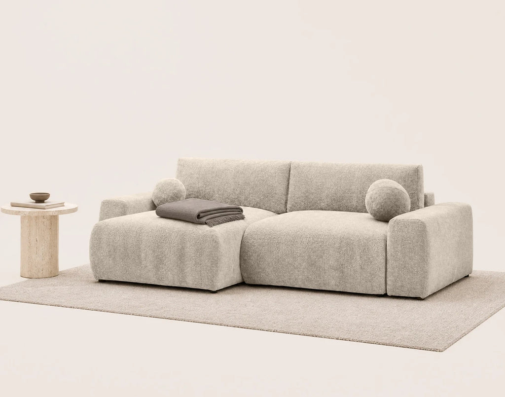 Constance - Reversible Corner Sofa - With Storage - 4-Seater - Velvet - Beige