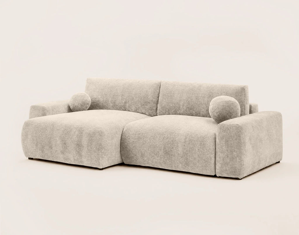 Constance - Reversible Corner Sofa - With Storage - 4-Seater - Velvet - Beige