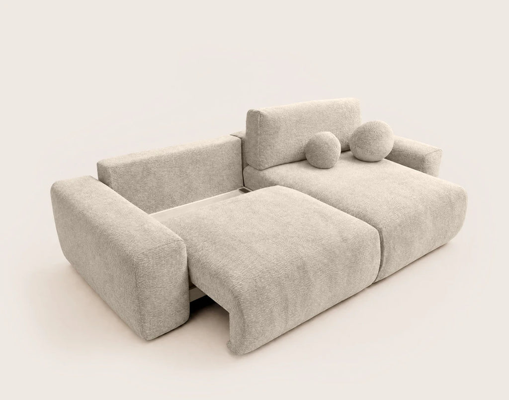 Constance - Reversible Corner Sofa - With Storage - 4-Seater - Velvet - Beige