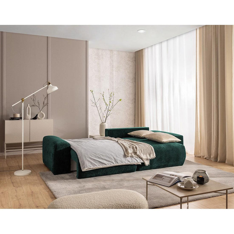 Constance - Reversible Corner Sofa - With Box - 4 Places - Velvet - Green