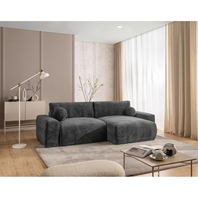 Constance - Reversible Corner Sofa - With Box - 4 Places - Velvet - Gray
