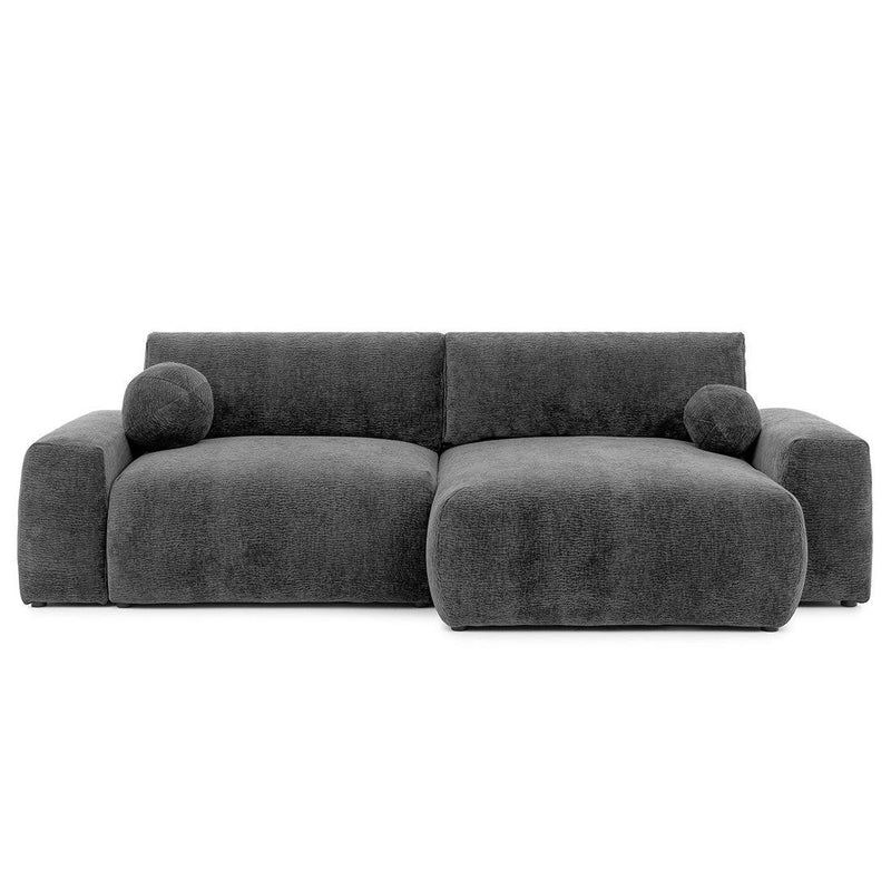 Constance - Reversible Corner Sofa - With Box - 4 Places - Velvet - Gray