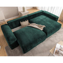 Constance - Reversible Corner Sofa - With Box - 4 Places - Velvet - Green