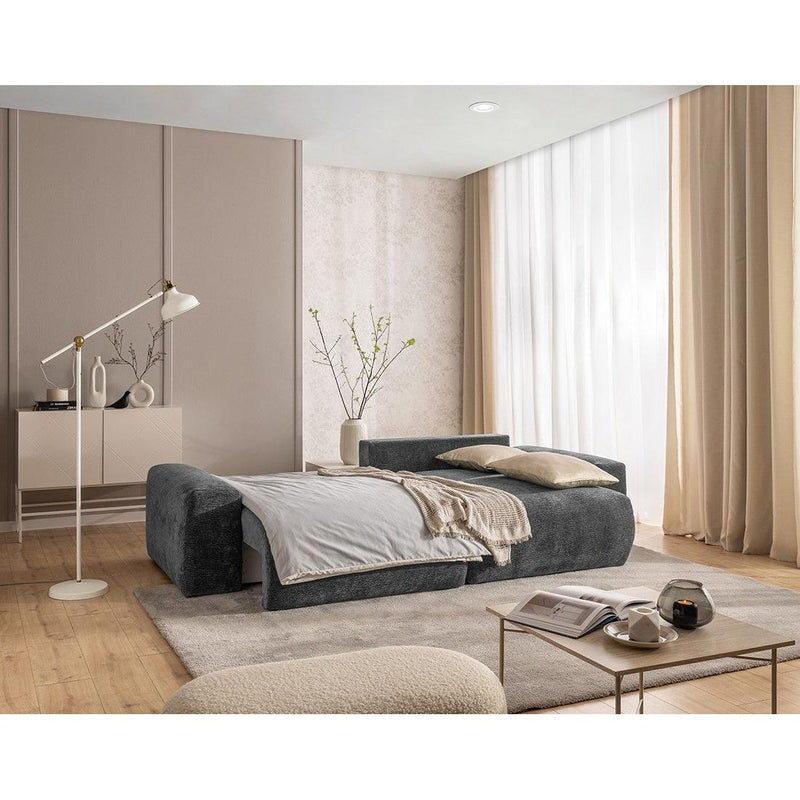 Constance - Reversible Corner Sofa - With Box - 4 Places - Velvet - Gray