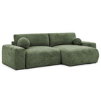 Constance - Sofá Rinconero Reversible - Con Arcón - 4 Plazas - Terciopelo Texturizado - Verde