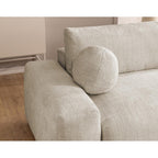 Constance - Sofá Rinconero Reversible - Con Arcón - 4 Plazas - Terciopelo Texturizado - Beige
