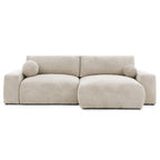 Constance - Sofá Rinconero Reversible - Con Arcón - 4 Plazas - Terciopelo Texturizado - Beige