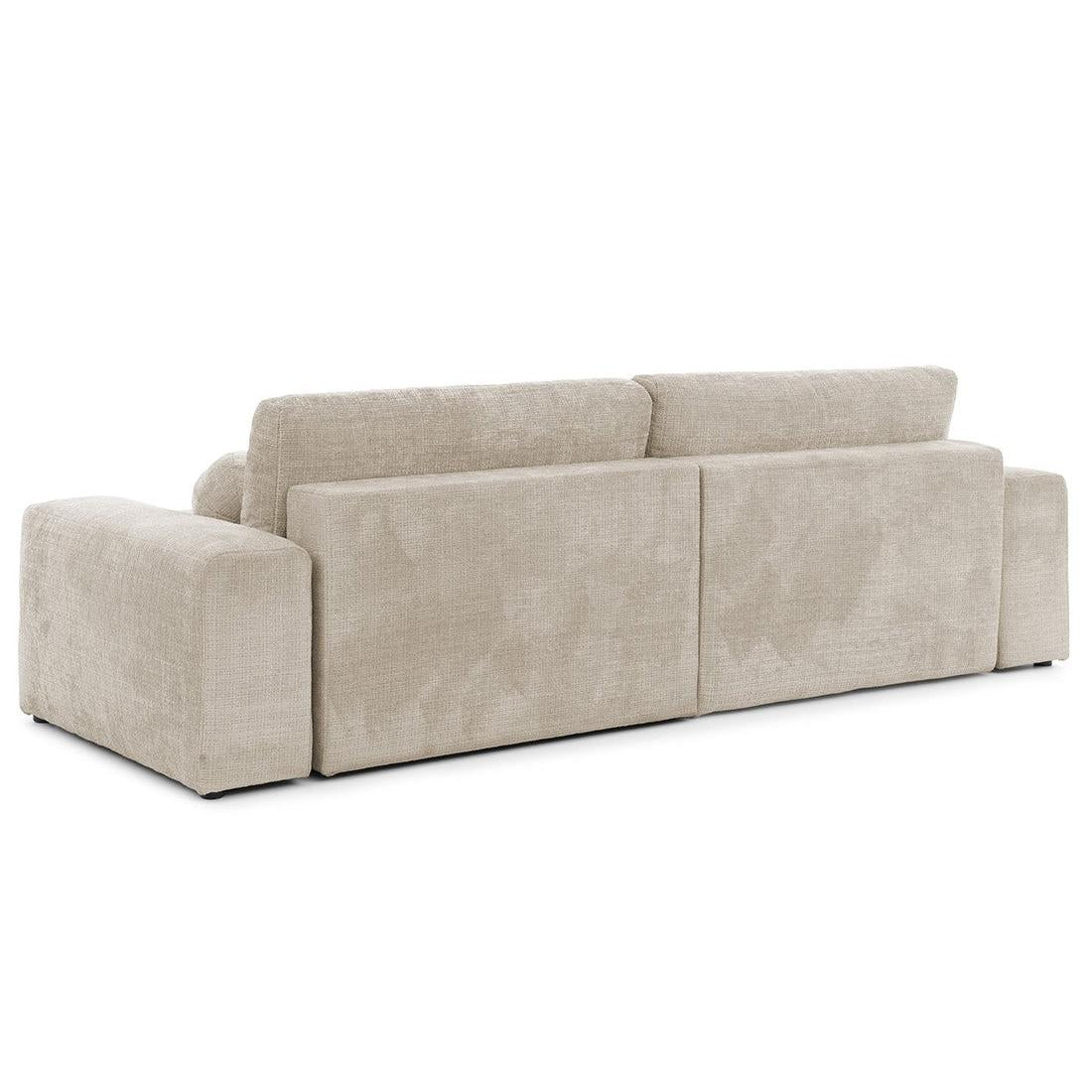 Constance - Sofá Rinconero Reversible - Con Arcón - 4 Plazas - Terciopelo Texturizado - Beige