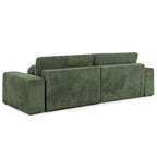 Constance - Sofá Rinconero Reversible - Con Arcón - 4 Plazas - Terciopelo Texturizado - Verde
