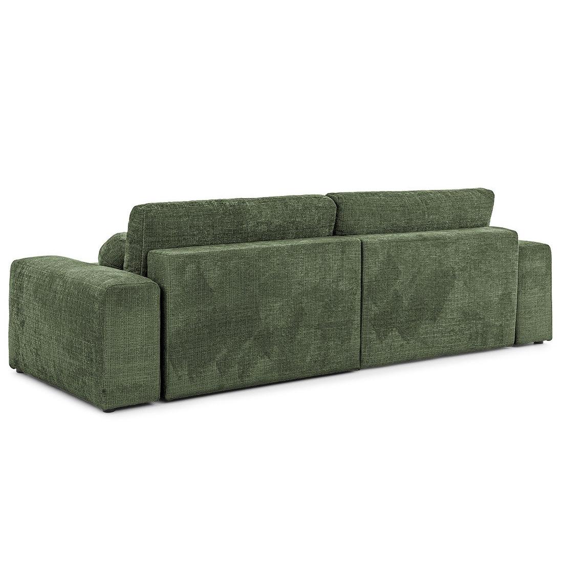 Constance - Sofá Rinconero Reversible - Con Arcón - 4 Plazas - Terciopelo Texturizado - Verde