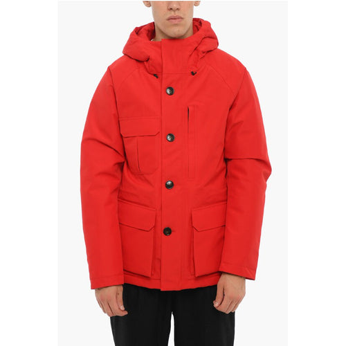 Contrasting Buttons Gtx Mountain Utility Down Jacket