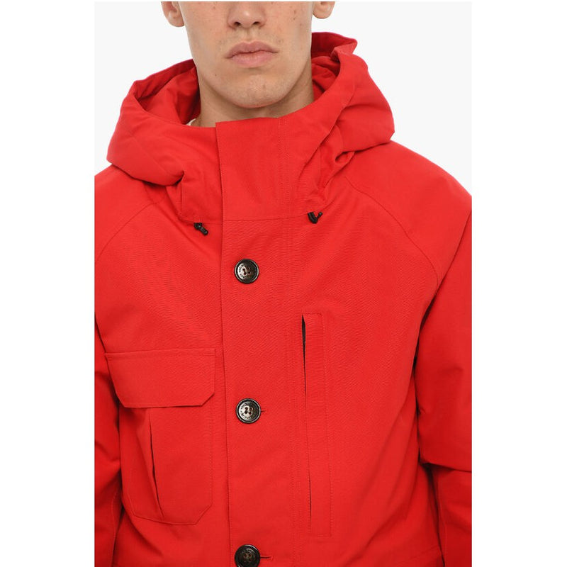 Contrasting Buttons Gtx Mountain Utility Down Jacket