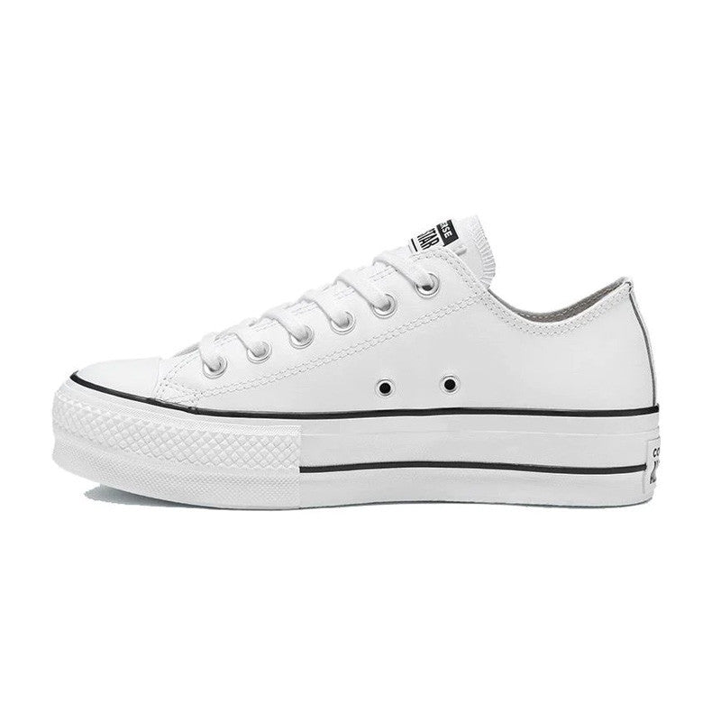 Zapatillas Ox de piel con plataforma - Blanco