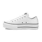 Zapatillas Ox de piel con plataforma - Blanco