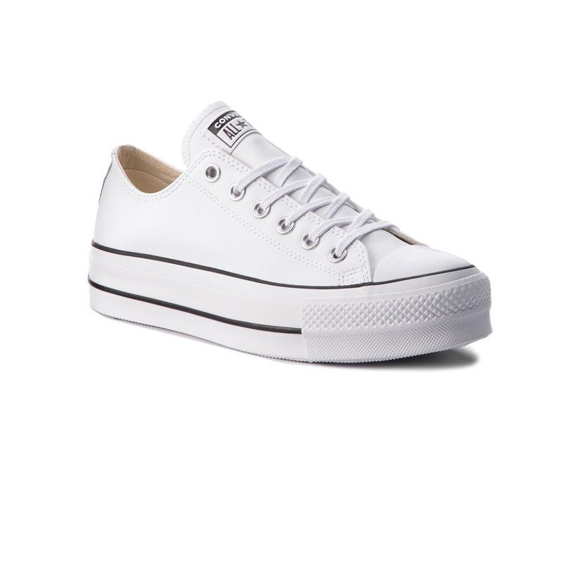 Baskets Platform Leather Ox - Blanc