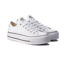 Zapatillas Ox de piel con plataforma - Blanco
