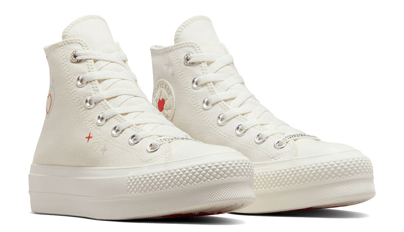 Sneakers Montantes Plateformes Chuck Taylor All Star C?Urs - Blanc