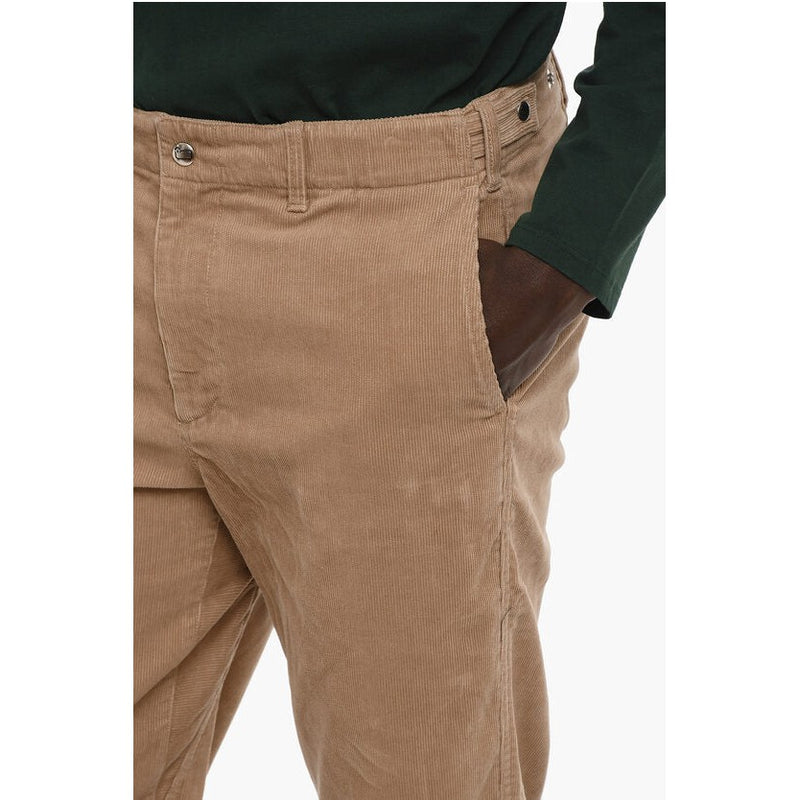 Corduroy Pants 4 Pockets With Golden Buttons