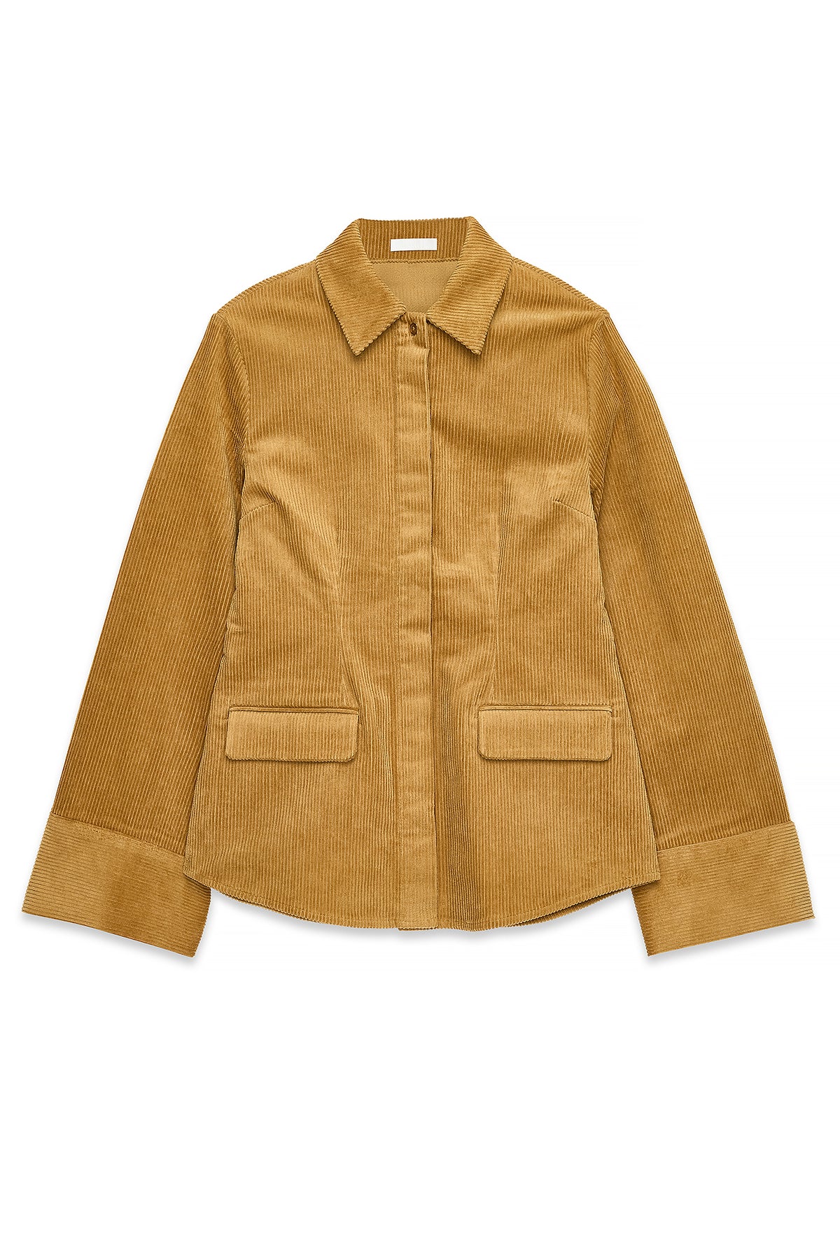 Corduroy Long Sleeve Shirt - Camel