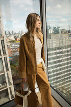 Corduroy Long Sleeve Shirt - Camel