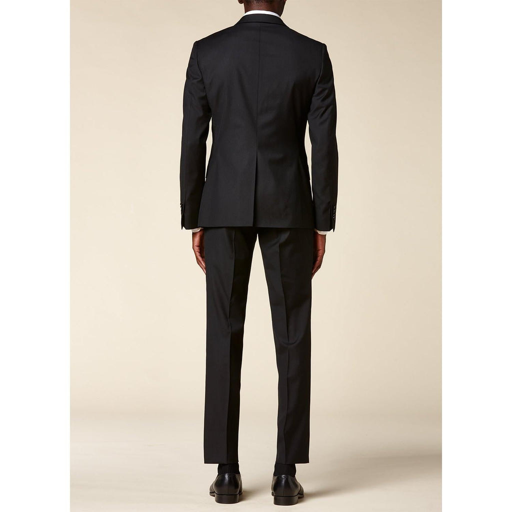 Fursac - Black Virgin Wool Suit - Black, Plain Serge