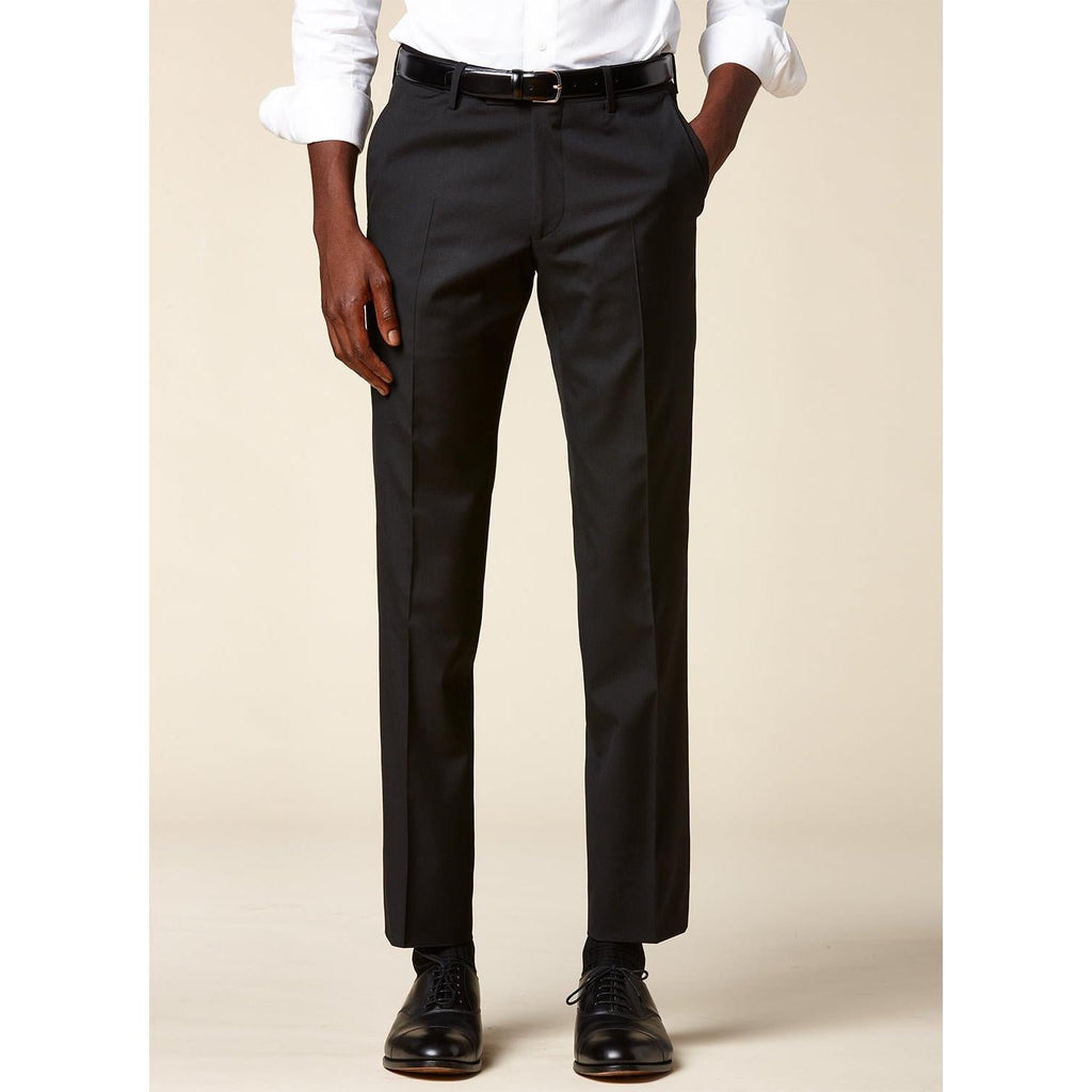 Fursac - Black Virgin Wool Suit - Black, Plain Serge