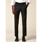 Fursac - Black Virgin Wool Suit - Black, Plain Serge