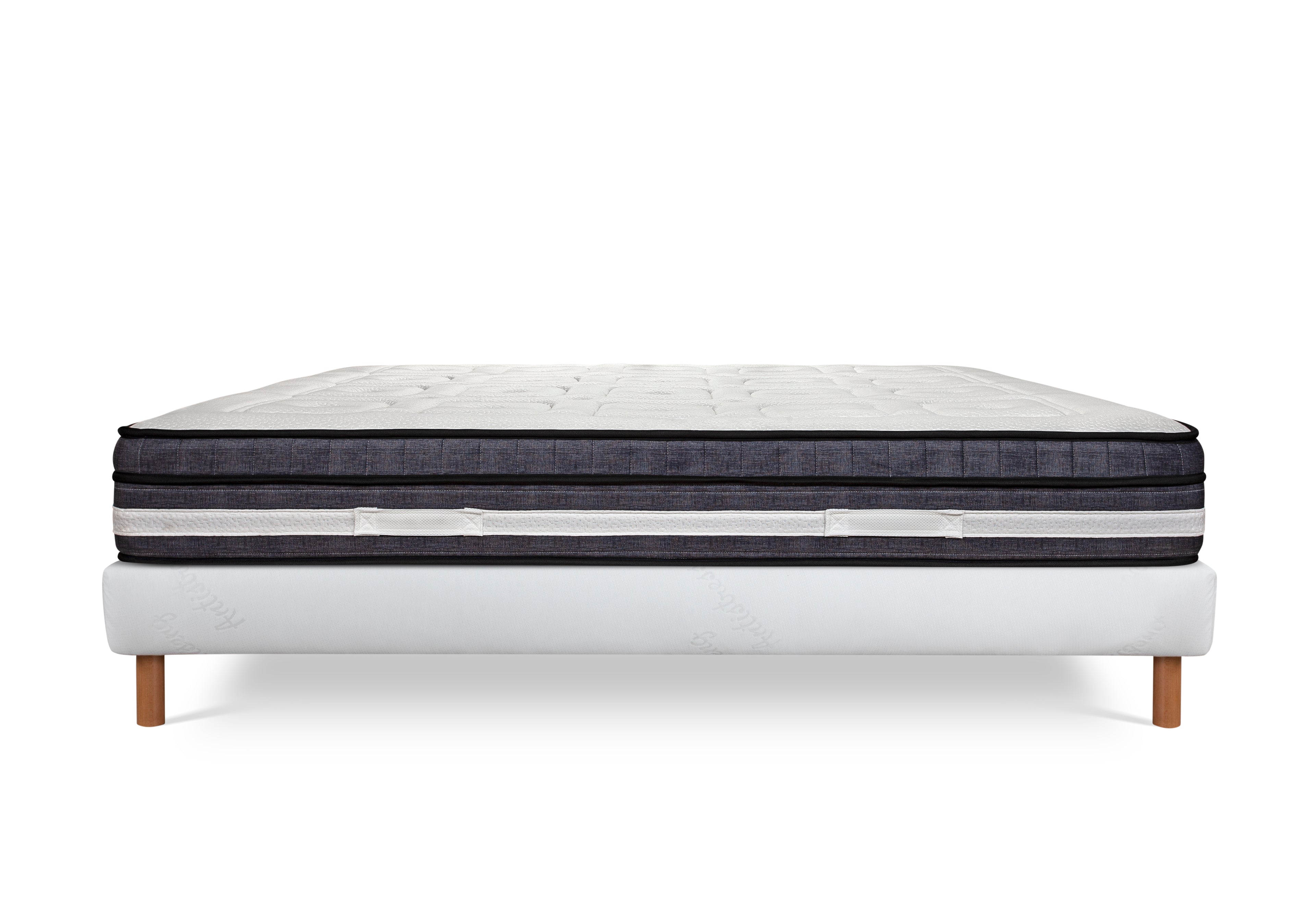 Chinon - Mattress + Box Spring Set - White/Grey