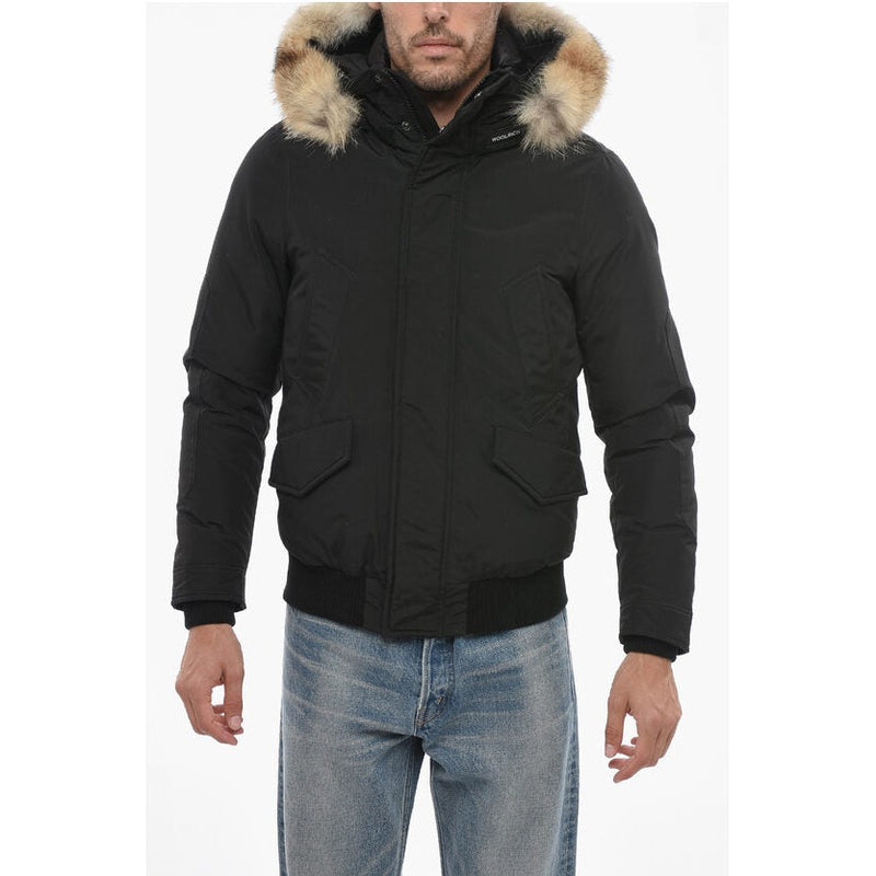 Cotton And Nylon Polar Down With Real Fur Jacket